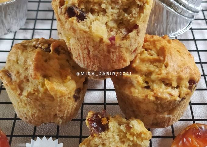 Muffin Pisang Kurma (pake 1 telur dan soda kue)