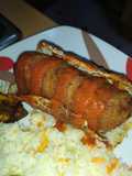 Cordón Bleu con filete de vacuno sobre crocante de parmesano