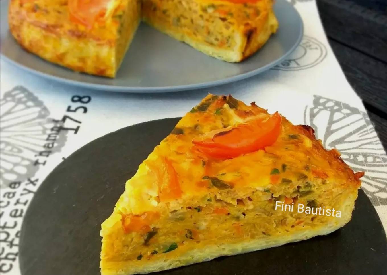 Pastel de verduras con base de patata