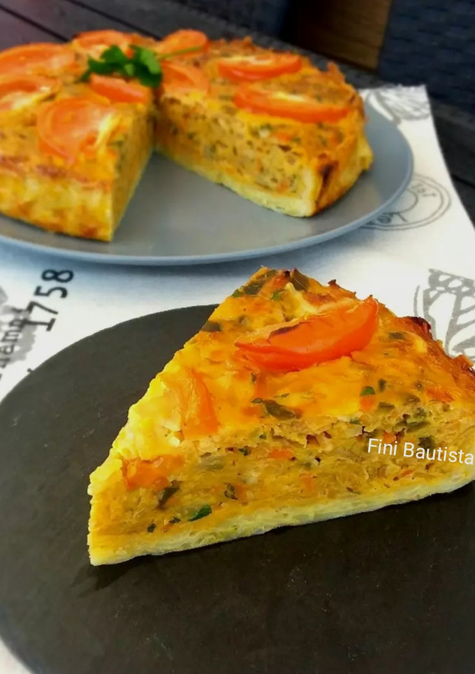 Una foto de Pastel de verduras con base de patata