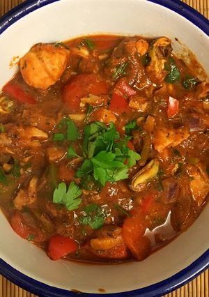 A picture of 20min seafood bouillabaisse (Fisherman’s stew) 🇫🇷.
