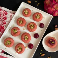 A picture of Dragon Fruit Sandesh.