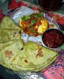 Palak Roti With Egg Roast