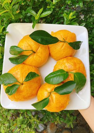 Hình của món Bánh bao hình quả quýt.