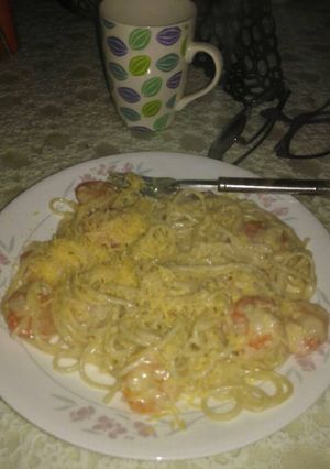 Una foto de Pasta con camarones
