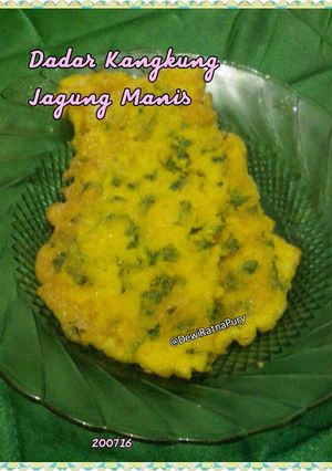 Foto resep MPASI- Dadar kangkung jagung manis (9m+)