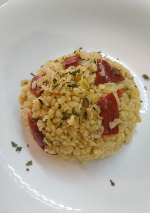 Kápia paprikás bulgur recept fotója