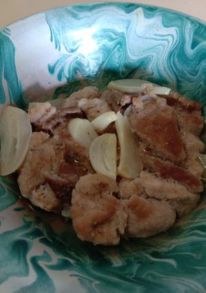Foto resep Steam pork garlic/tim daging babi