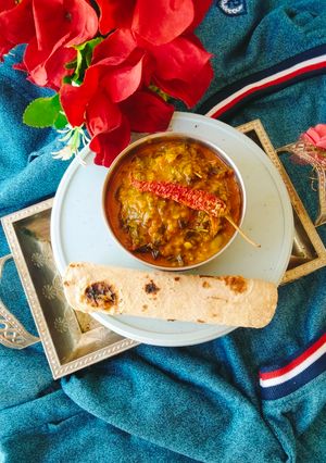 A picture of MORINGA Masoor Dal / Drumstick leaves Dal.