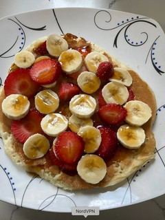 Una foto de Panqueques de fresa y banana (Dificultad: Fácil)