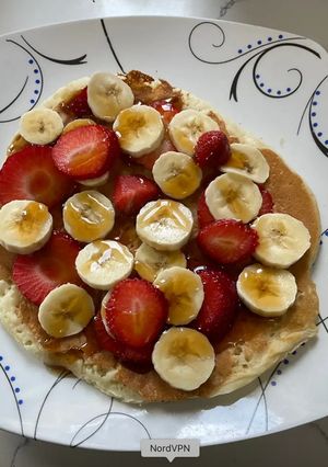 Una foto de Panqueques de fresa y banana (Dificultad: Fácil😊¼)