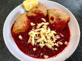 Borscht (Beetroot Soup) and Dumplings