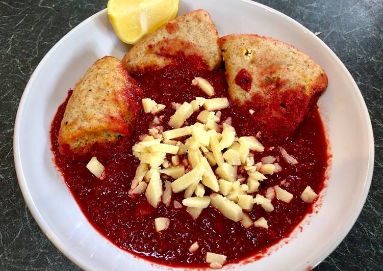 The Simple and Healthy Borscht (Beetroot Soup) and Dumplings