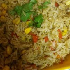 A picture of Mexican green rice.