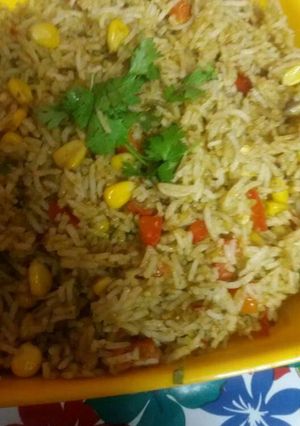 A picture of Mexican green rice.