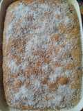 Torta de coco y chispas de chocolate en licuadora