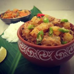 A picture of Bengali Aloo Posto.