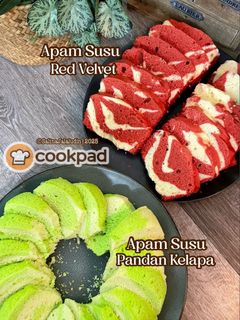 Gambar Apam Susu Red Velvet & Pandan Kelapa