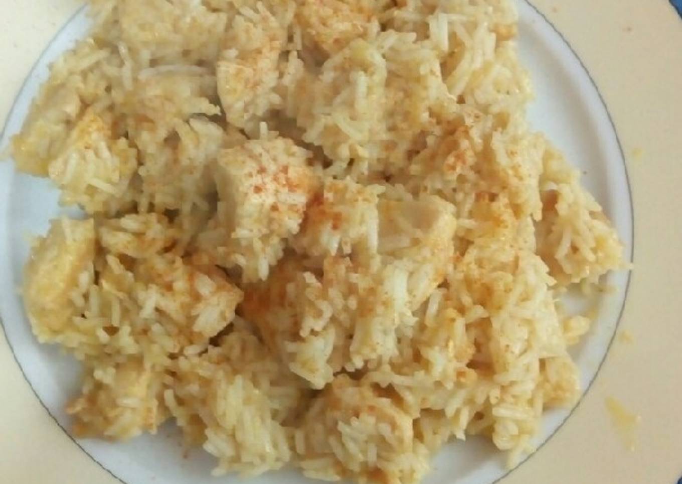 Pollo con curry, leche de coco y arroz basmati