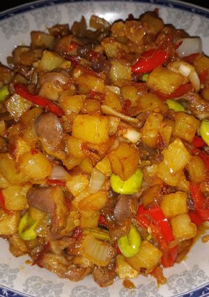 Foto resep Balado kentang ampela pete
