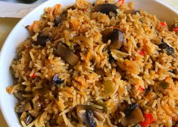 How to Cook Tasty Burnt Garlic Mushroom Fried Rice without Sauce