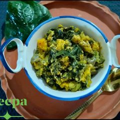 A picture of Malabar Spinach Curry / Pui saager chorchodi.