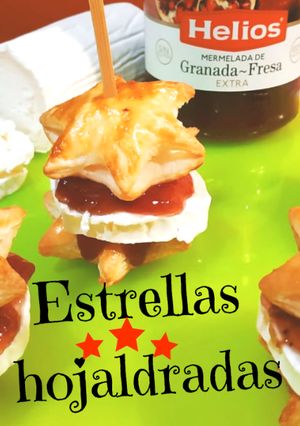 Una foto de Estrellas hojaldradas con queso de cabra y mermelada