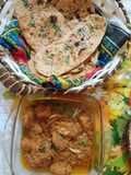 Chicken degi korma with homemade naan