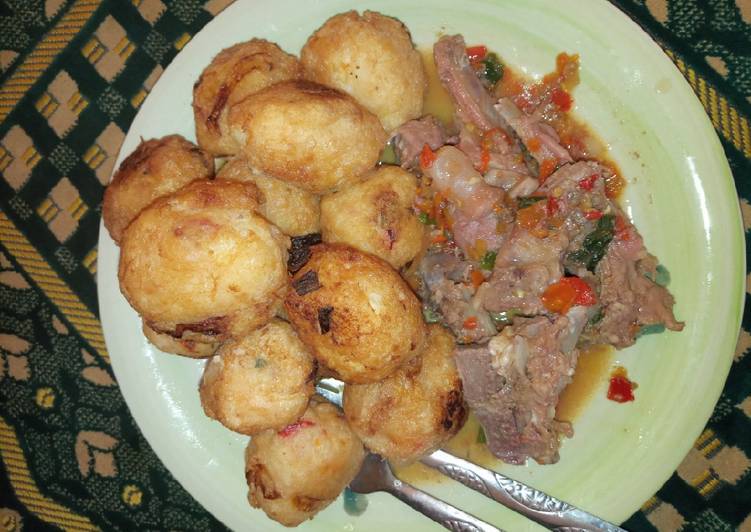 Yam ball and pepper soup