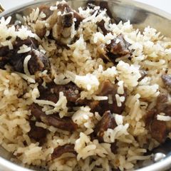 A picture of Tamil style Mutton Biryani.
