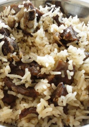 A picture of Tamil style Mutton Biryani.