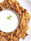 Green Lentil-Rice with Yogurt Sauce
