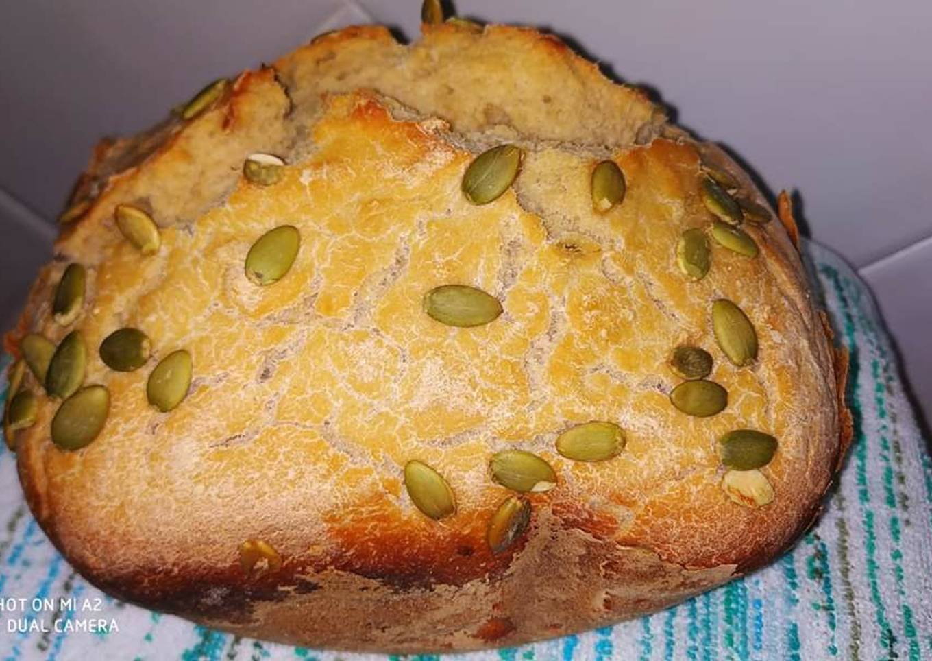 Pan con pipas de calabaza (panificadora Moulinex Pain Doré)