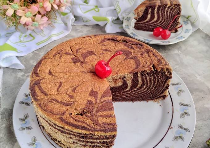 Cinnamon Zebra Cake (Putih Telur)