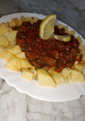 صورة لوصفة 🥘 شطيطحة كبدة الداند بالبطاطا المقلية