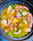Canh kim chi xúc xích
