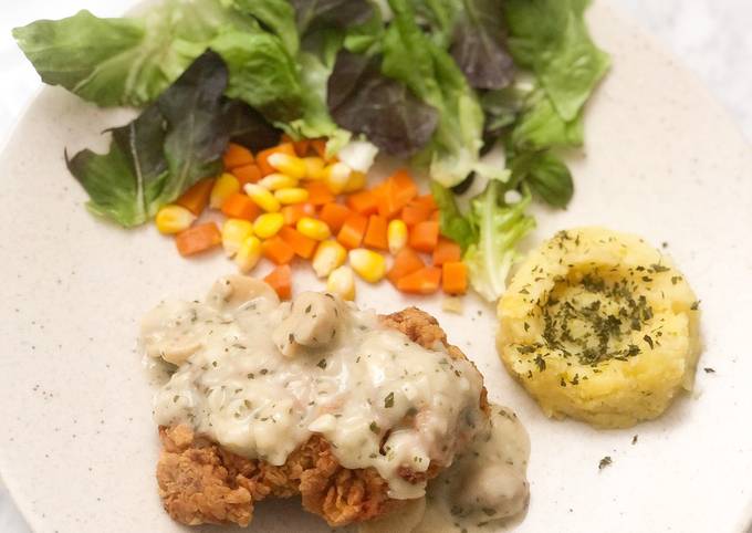 Chicken Steak with Mushroom Sauce