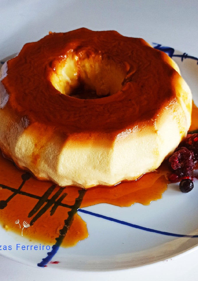 Una foto de Flan de queso crema