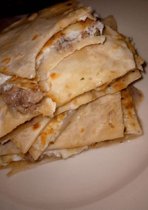 A picture of Easily The Best Egg/Beef Quesadillas.