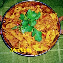 A picture of Kathal masala dry curry.