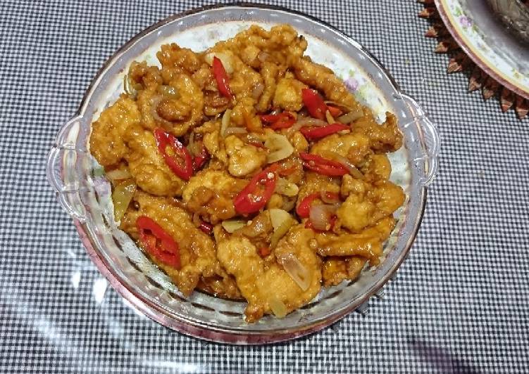 Cara Gampang Menyiapkan Ayam fillet extra pedas manis, Enak Banget