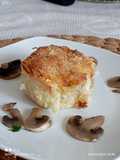 Tortino con cuore filante patate e funghi champignon