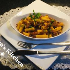 Beef ragu pasta A picture of Beef ragu pasta.