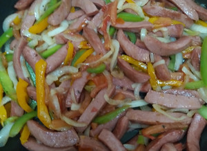 Una foto de Fajitas de salchicha