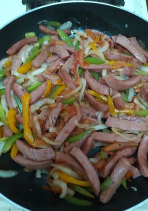 A picture of Sausage Fajitas.