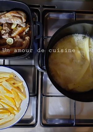 Une photo de Côtelettes d'agneau au citron et frites maison 🍋🍟