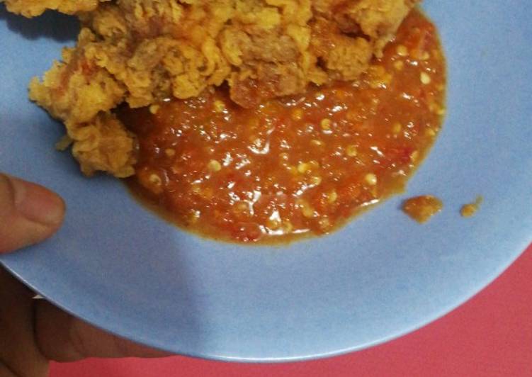 Ayam tepung krispi sambel bawang endeus