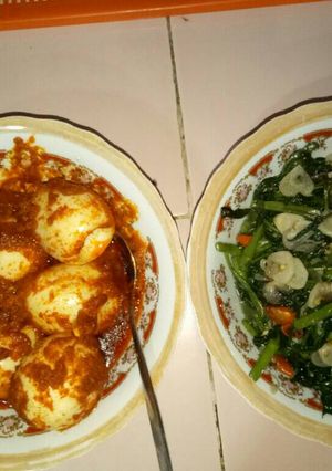 Foto resep Balado telur & oseng kangkung