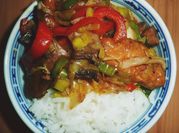 A picture of soya chunks chinese style