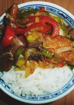 A picture of Soya chunks chinese style.